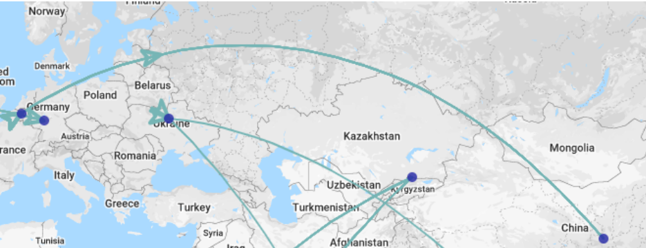 A map with a blue dotted line  AI-generated content may be incorrect.